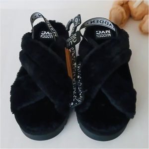 STEVE MADDEN NYC FAUX FUR SLINGBACK SLIPPERS NWT